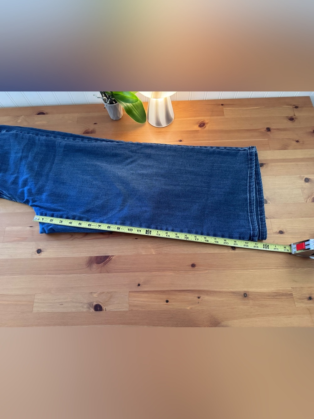 J. Jill Denim Blue Tab Waist Full Leg Crops Size 16 - Picture 6 of 10